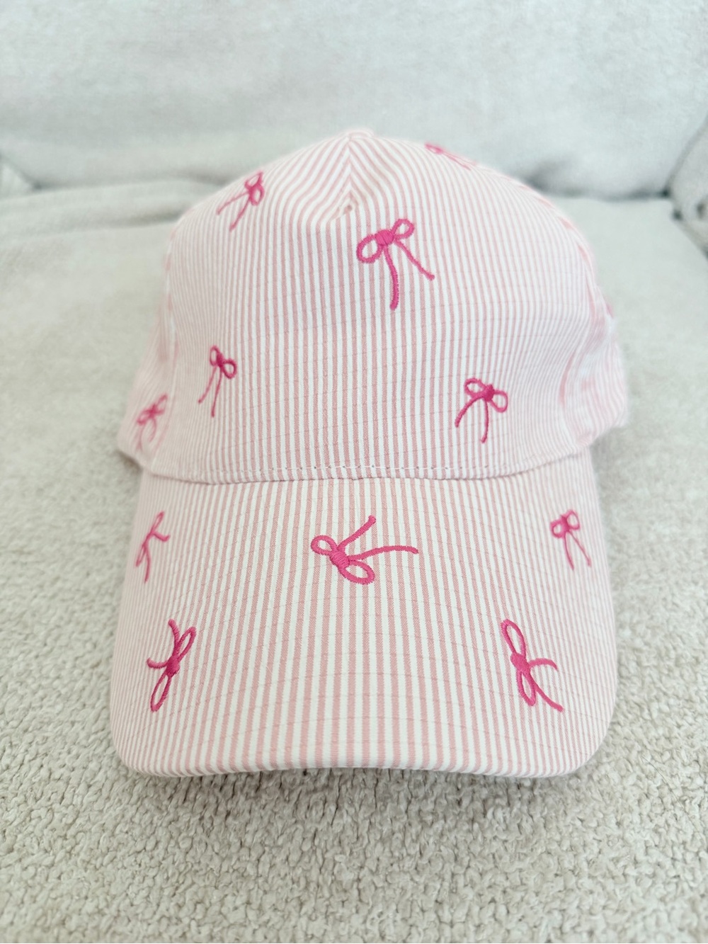 Juicy Couture Pink Striped Bow Embroidered Kids Cap